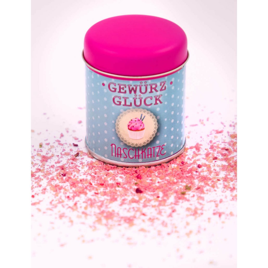 Gewürz-Glück Baking rende felice la scatola da forno - set regalo con decorazione per dolci, zucchero di fiori di cocco, lamponi, vaniglia, pirottini per muffin e idee per ricette