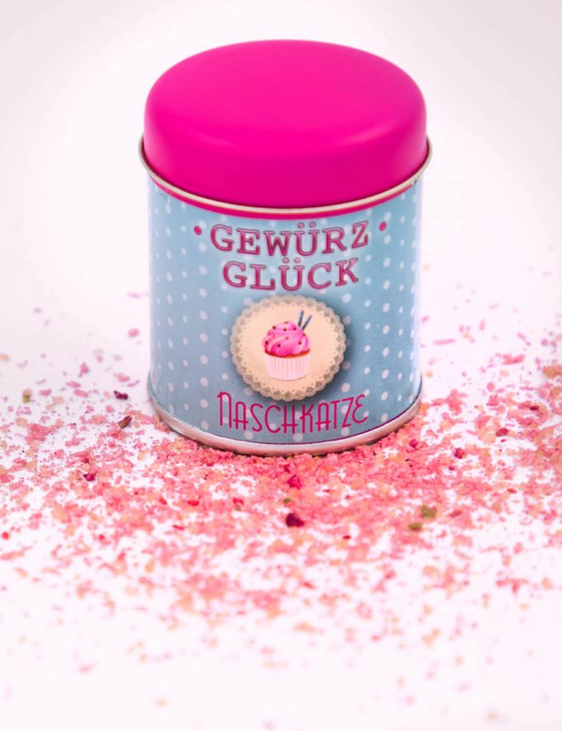 Gewürz-Glück Baking rende felice la scatola da forno - set regalo con decorazione per dolci, zucchero di fiori di cocco, lamponi, vaniglia, pirottini per muffin e idee per ricette