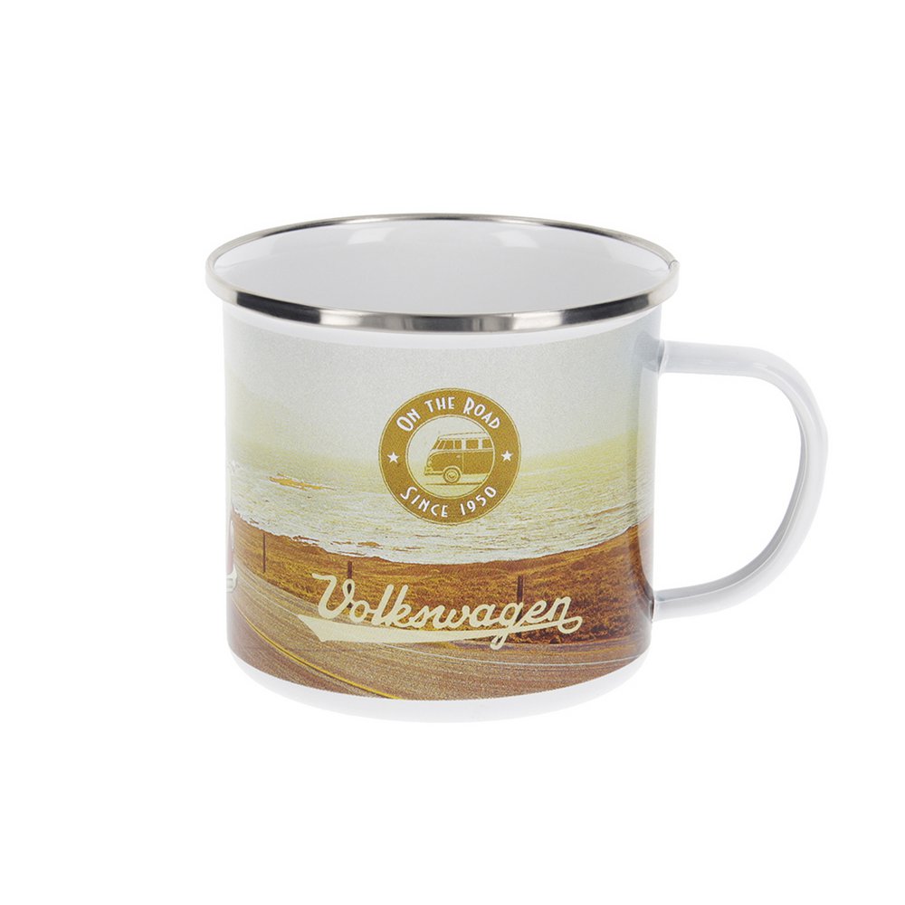 Volkswagen VW T1 Bus Emaille Mok 500ml in Geschenkdoos - Snelweg/Veelkleurig
