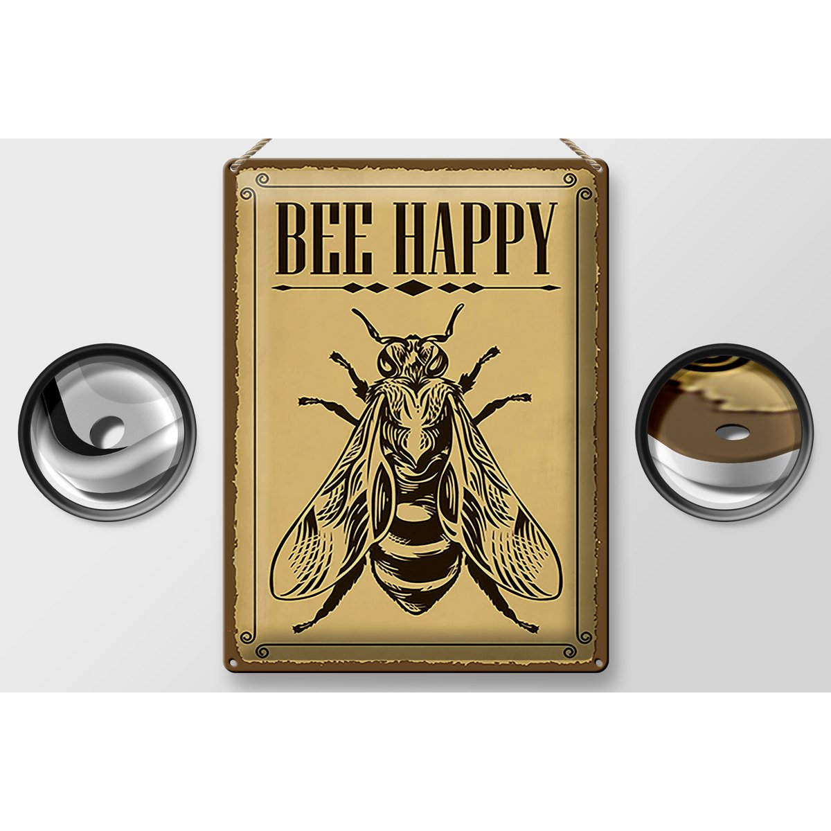 Tin sign note 30x40cm Bee happy bee honey beekeeping