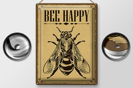 Tin sign note 30x40cm Bee happy bee honey beekeeping