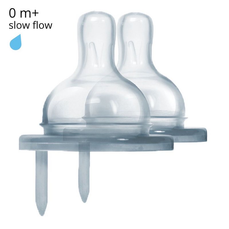 Pura silicone teat slow flow 2 pieces