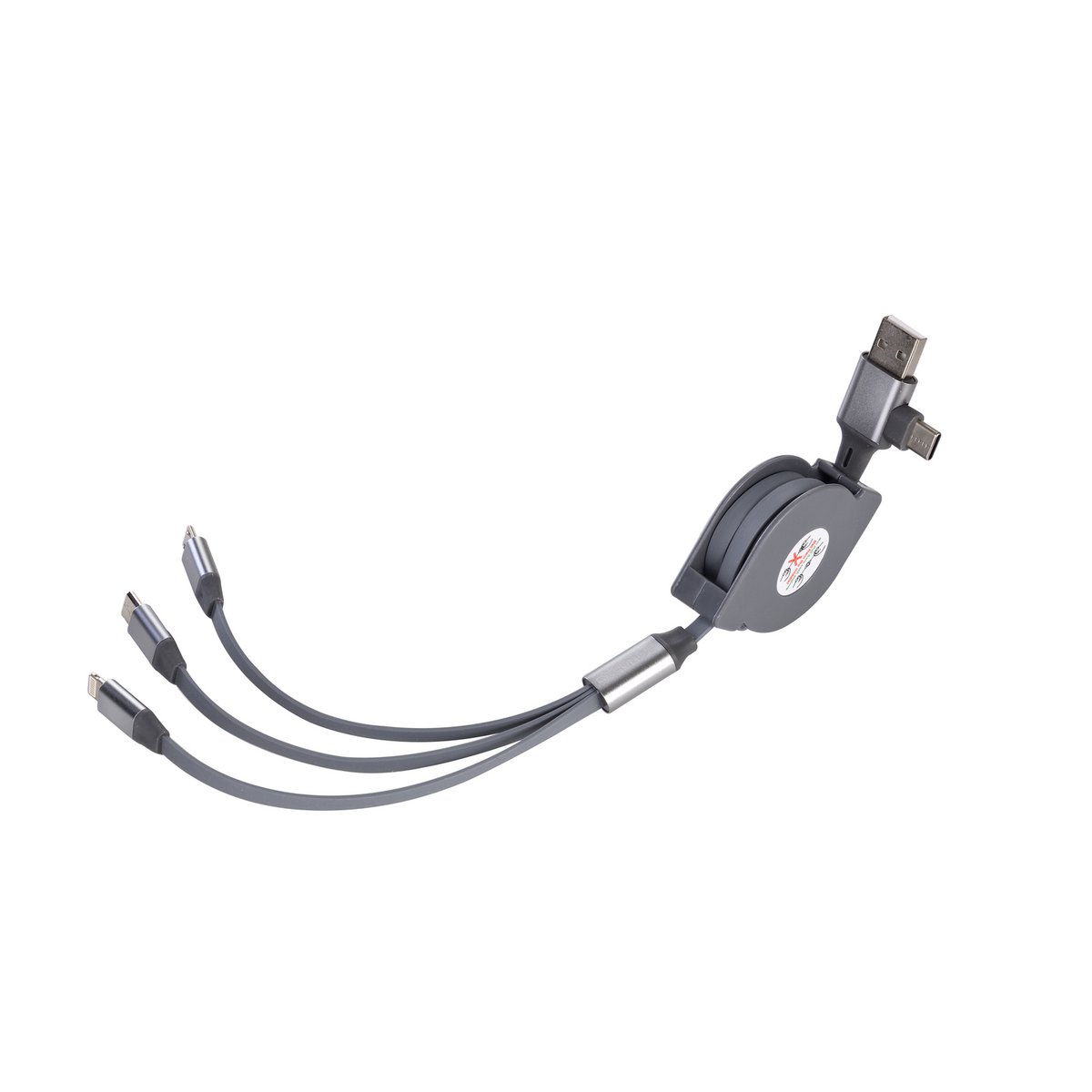 3-in-1-Kabel mit iPhone- und Smartphone-Anschlüssen