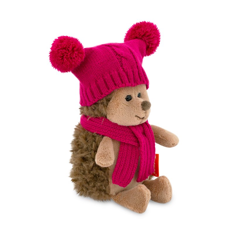 Weiches Spielzeug, Leben - flauschiger Hedgehog in Double -Pompon -Hut (18 cm)