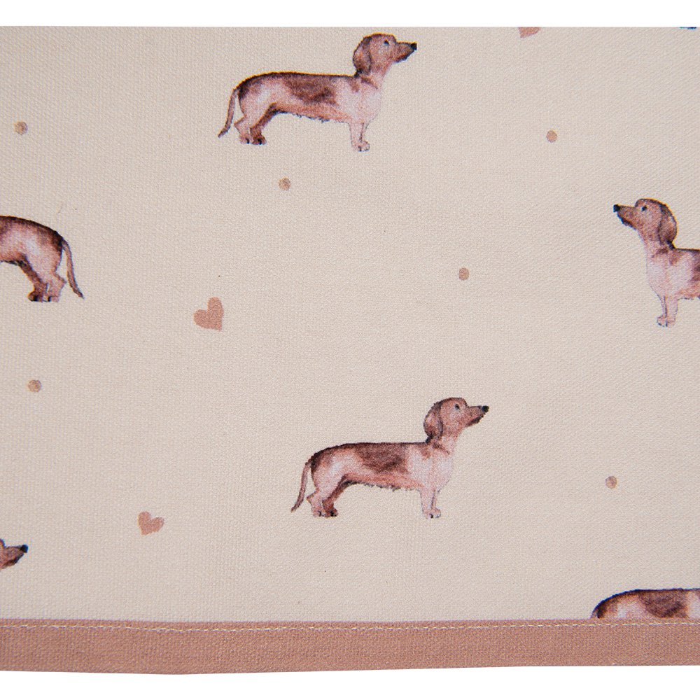 Theedoek 50x70 cm Beige Katoen Teckel Keukenhanddoek