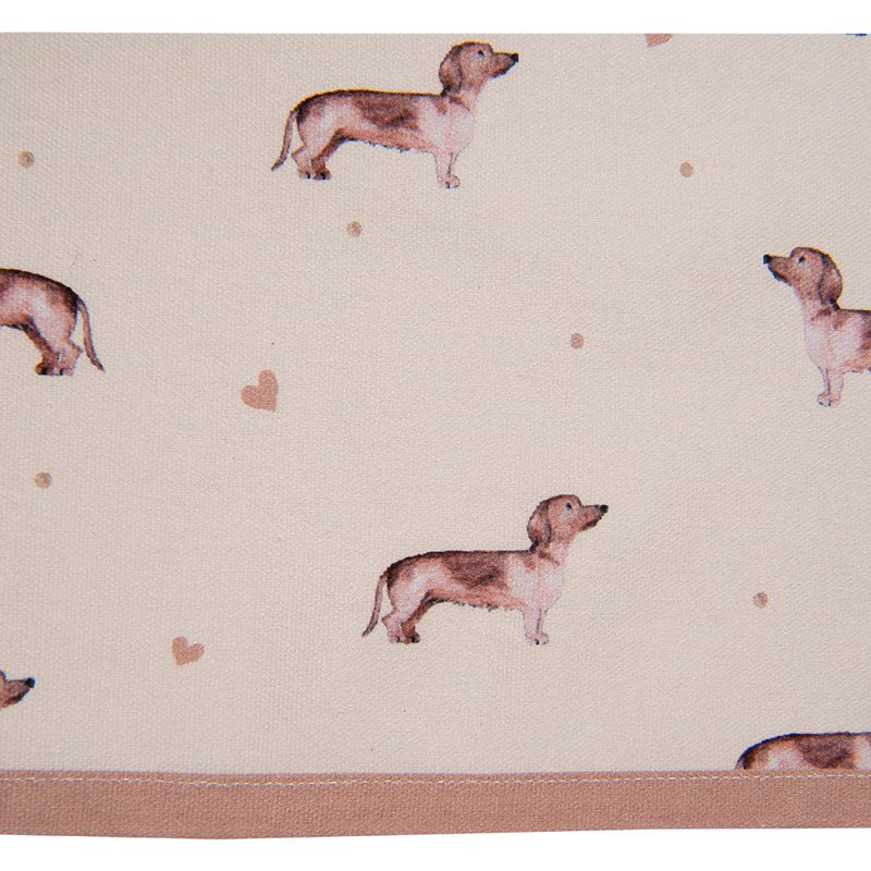 Theedoek 50x70 cm Beige Katoen Teckel Keukenhanddoek