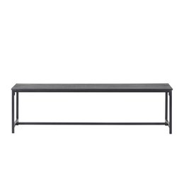 Brushed Charcoal Metal & Black Mango Wood Bench – Modern Industrial Design