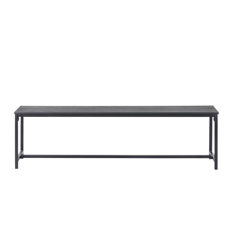 Brushed Charcoal Metal & Black Mango Wood Bench – Modern Industrial Design