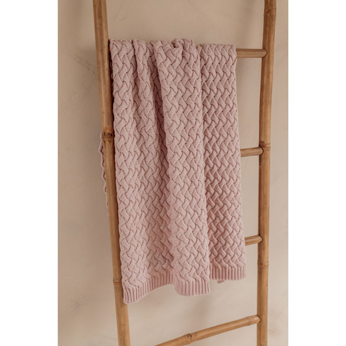 Coperta per bebè FLUFFY - 100% lana merino - rosa cipria