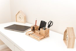 Organisateur de bureau en bois, organisateur de bureau en bois