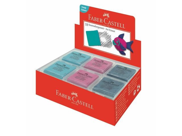 Kneadable eraser FC Trend ass. 18pcs. in displ pink, blue and turquoise