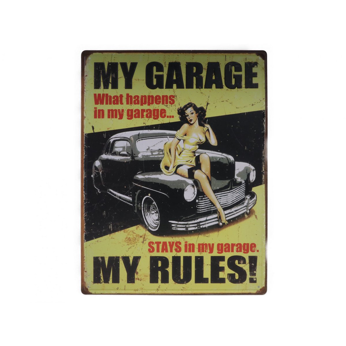 Mon garage mes règles Retro Wandbord 40x30