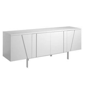 Sideboard aus weißem Holz und Stahl