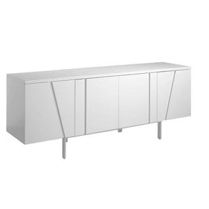Sideboard aus weißem Holz und Stahl