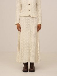 Bare Knit White Maxi Skirt