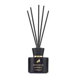 A reed diffuser in the Hufflepuff house style from the Harry Potter franchise, featuring a 100ml capacity and a dark bottle design.