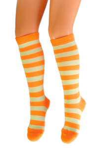 PIPI orange gestreifte Kniestrümpfe für Kinder