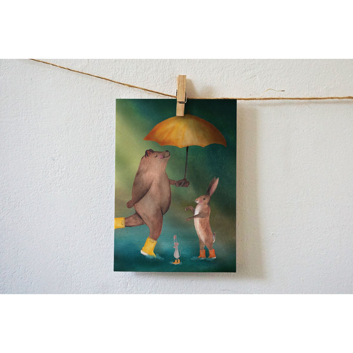 Greeting card Dancing in the rain
