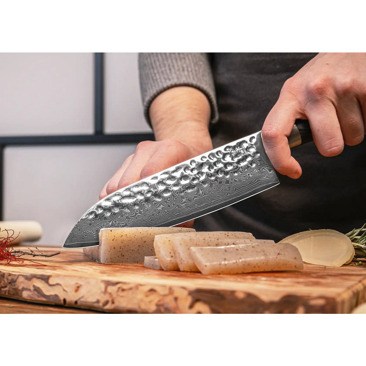 Santoku Damascus Multi-purpose Knife - 180 mm blade