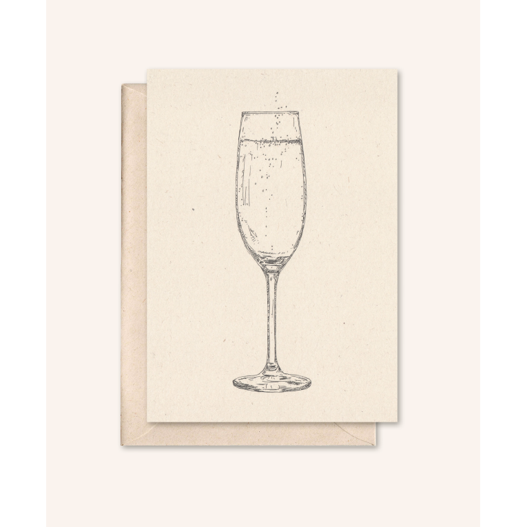 Tarjeta sostenible + sobre | Prosecco | flor de saúco