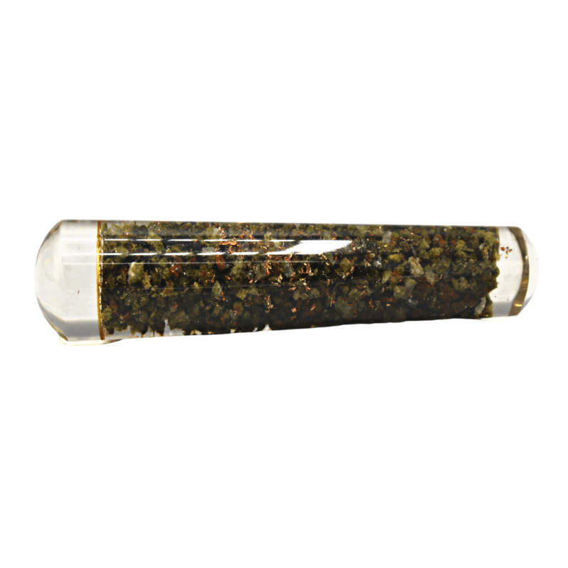 Orgone Smooth Massager  Epidot with Flower of Life