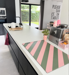 Induktionsbeskytterstribe pink-grøn 80x52cm