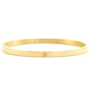 Bangle Steel bracelet Clover Gold