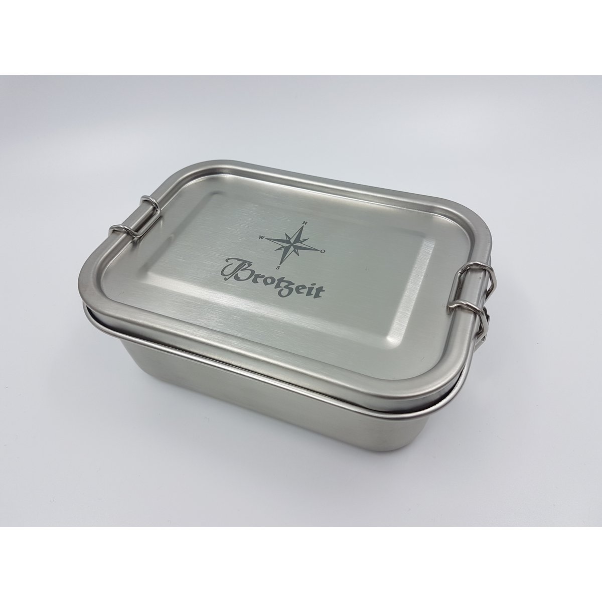 Brotdose "Piet", lunch box, Edelstahl, dicht, 800ml, Motiv Brotzeit