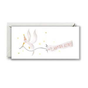 Grußkarte · Willkommen Kleines (Goldfoil)