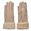 Handschoenen met imitatiebont 9x24 cm Beige Polyester