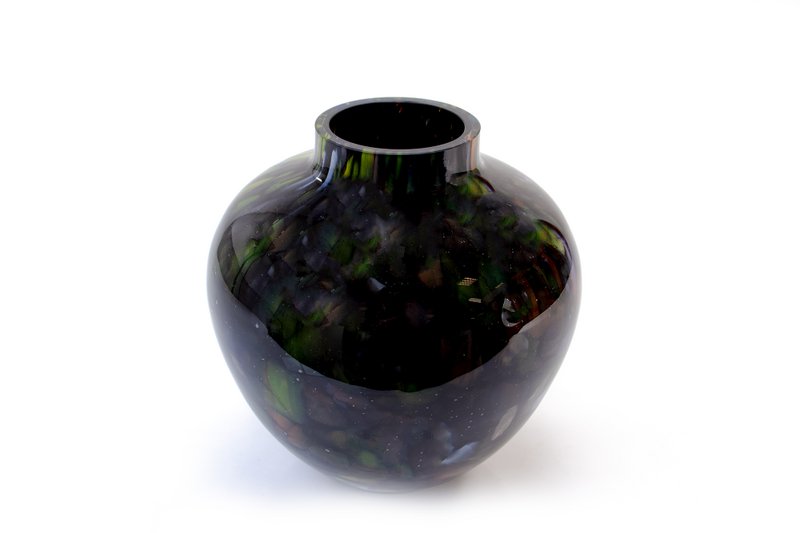 Schwarze Vase - Galaxy - Höhe 17 cm - ø 15 cm - Glas