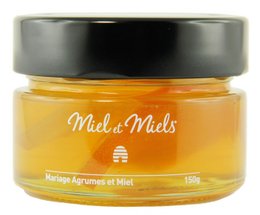 Citrus and honey flavored honey, 150g jar. Sweet and tangy blend of citrus and honey.
