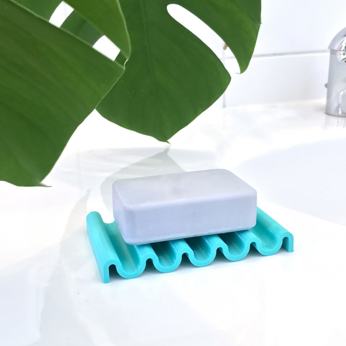 Soap dish made from recycled PET sepia black onda