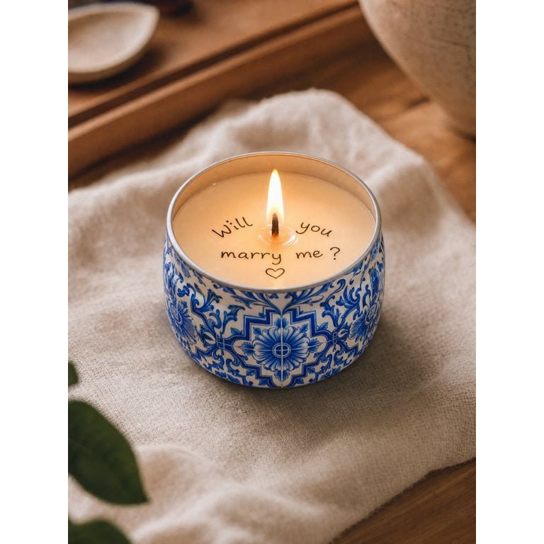 Vela sorpresa LAVURI, mensaje en lata, vela perfumada de cera de soja natural hecha a mano, vela de regalo de mensaje secreto