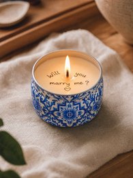 LAVURI Surprise Message Candle Can, handmade natural scented soy wax