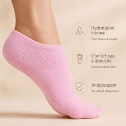 Moisturizing Rose SPA Socks - Gel with Jojoba and Olive Oils, Vitamin E and Lavender - Against Dry and Cracked Feet, Restores Softness and Suppleness to Feet
