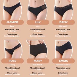 Bamboozy Menstrual Underwear Style 5 Mary/Madelief