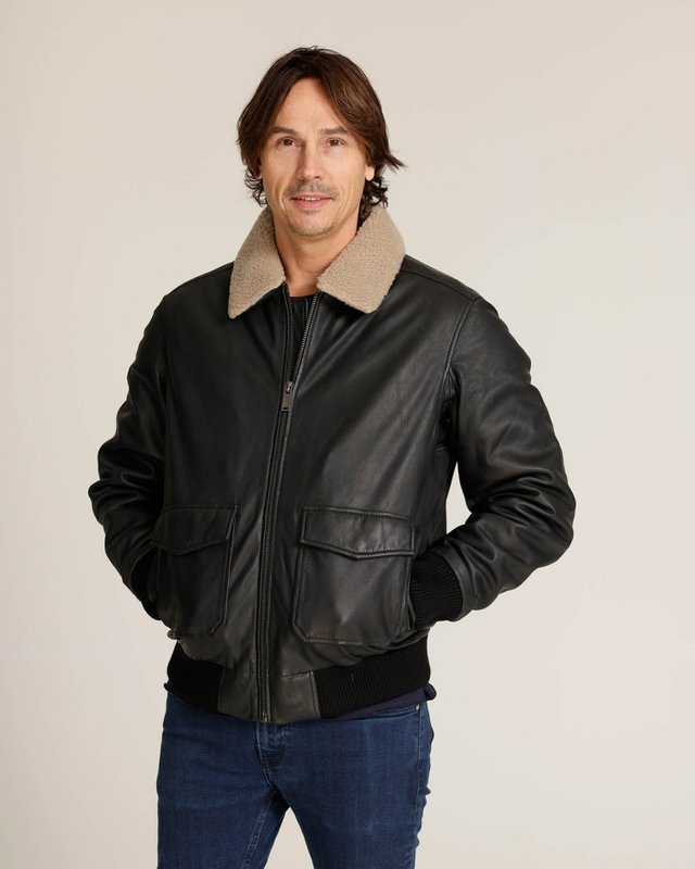 Jackson │ Shearling Leder Bomberjacke