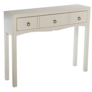 WOODEN ENTRANCE TABLE + 1 WHITE DRAWER _94X24X78CM LL49434
