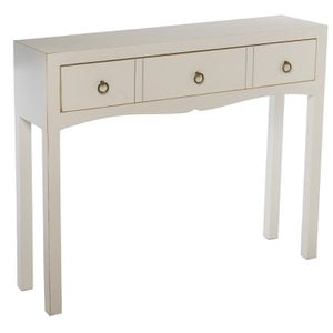 WOODEN ENTRANCE TABLE + 1 WHITE DRAWER _94X24X78CM LL49434
