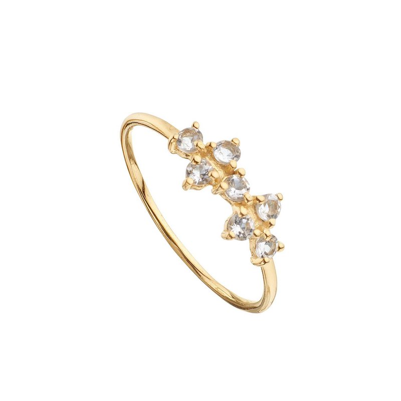 Forgyldt bjergkrystal ring