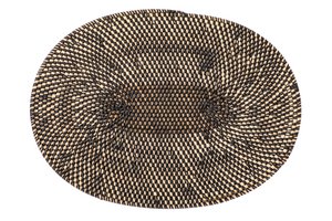 Placemat RATTAN - Oval - Dia 36 cm, black