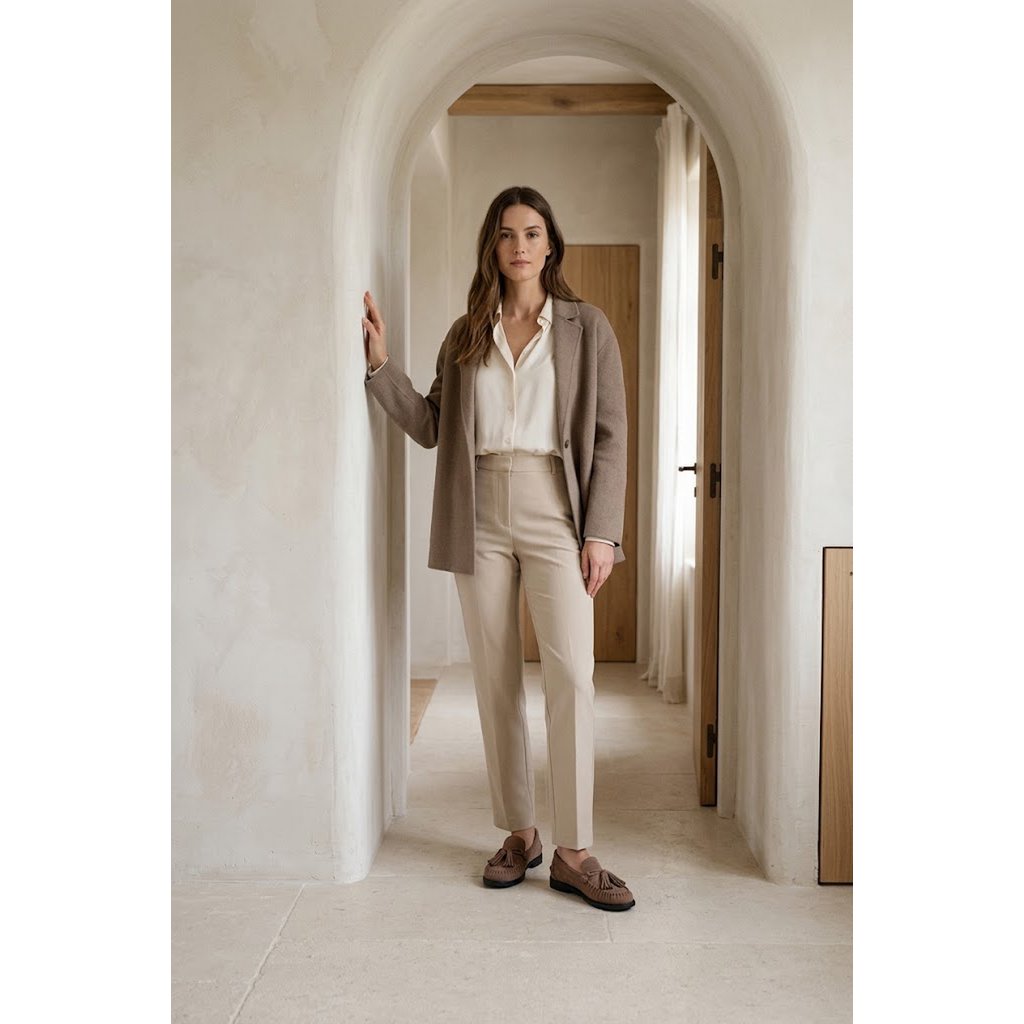 VINCI TAUPE – Mocassins en Daim à Franges et Pompons