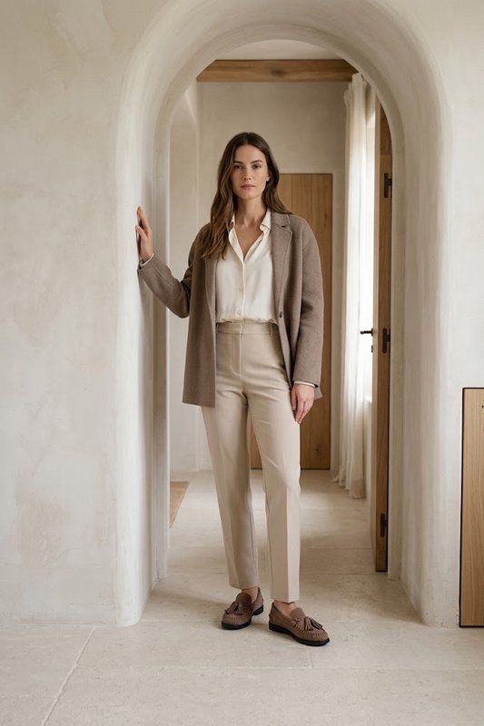 VINCI TAUPE – Mocassins en Daim à Franges et Pompons