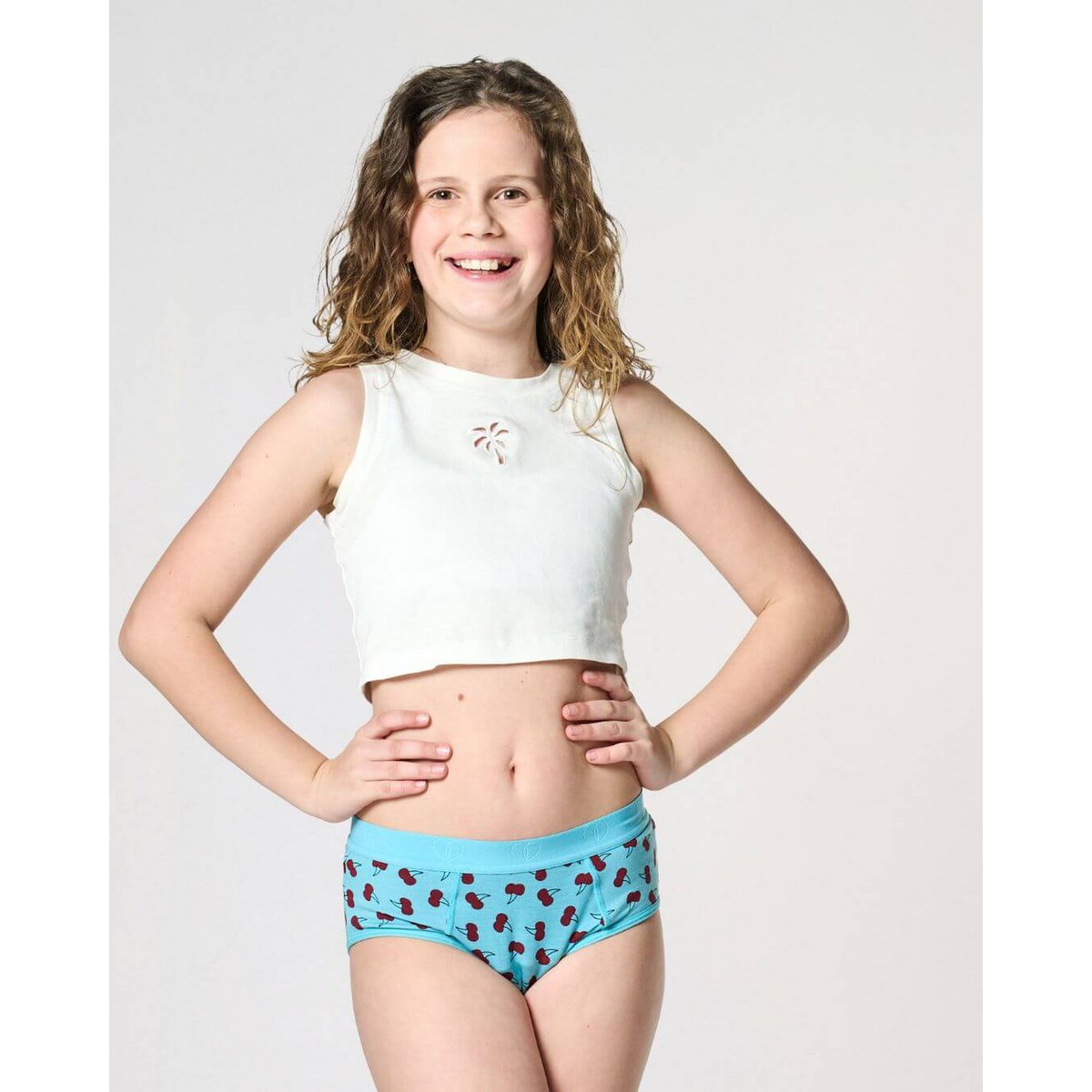 Pantaloni mestruali ragazze hipster – super assorbenti (stampa nera, rosa)