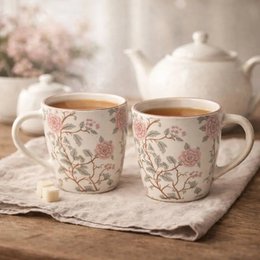 Kaffeebecher | Handgefertigte Pfingstrose handgefertigt | Steingut