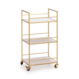 WAITER 42X30X78 GOLD METAL/WHITE WOOD TH1333400