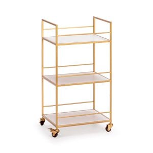 WAITER 42X30X78 GOLD METAL/WHITE WOOD TH1333400
