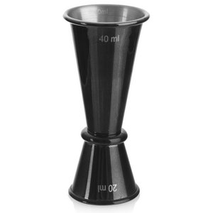 Shot Measure Steel Double-Sided BLACK 20/40 ml