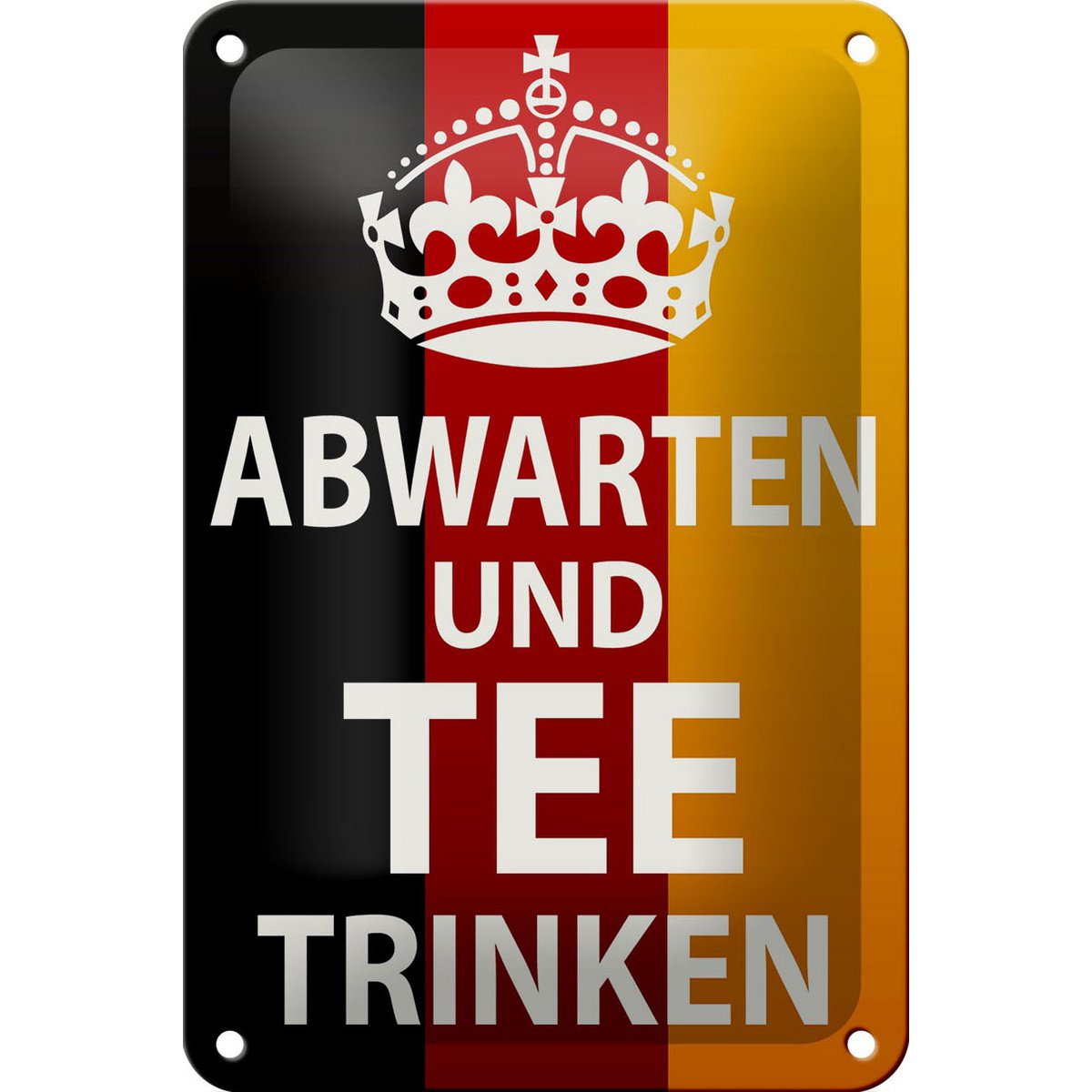 Tin sign saying 12x18cm Wait and drink tea decoration